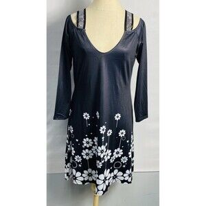 LAPA cold Shoulder Dress With Sequin Trim Size L